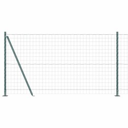 Clôture avec poteau Vert 1,2 x 10 m Acier 529022529022