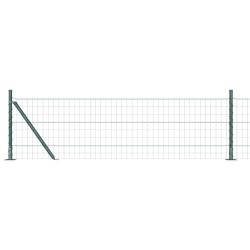 Clôture avec poteau Vert 0,6 x 10 m Acier et PVC 529026529026