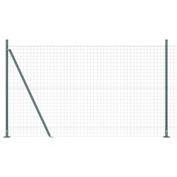 Clôture avec poteaux Vert 1.5 x 10 m Acier 529029529029
