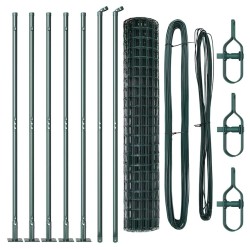 Clôture avec poteau Vert 1,4 x 10 m Acier et PVC 529032529032