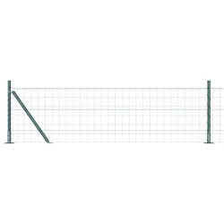 Clôture avec poteau Vert 0,4 x 25 m Acier et PVC 529034529034
