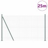 Clôture avec poteau Vert 1,2 x 25 m Acier et PVC 529043529043