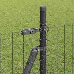 Clôture avec poteau Gris 1,4 x 10 m Acier et PVC 529052529052