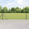 Clôture avec poteau Gris 0,4 x 10 m Acier et PVC 529054529054