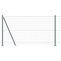 Clôture avec poteau Vert 1,2 x 10 m Acier et PVC 529056529056