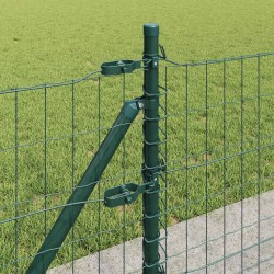 Clôture avec poteau Vert 0,6 x 10 m Acier et PVC 529059529059