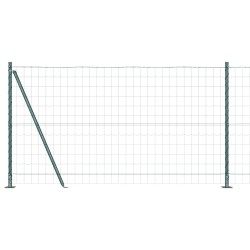 Clôture avec poteau Vert 1,2 x 10 m Acier et PVC 529062529062