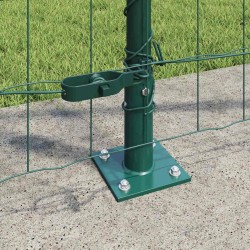 Clôture avec poteau Vert 1,2 x 10 m Acier et PVC 529062529062