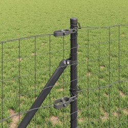 Clôture avec poteau Gris 0,4 x 10 m Acier et PVC 529072529072