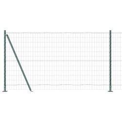 Clôture avec poteau Vert 1,2 x 10 m Acier et PVC 529074529074