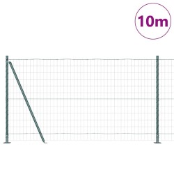 Clôture avec poteau Vert 1,2 x 10 m Acier et PVC 529074529074