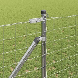 Clôture avec poteau Argenté 1,2 x 10 m Acier 529086529086
