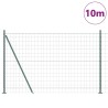 Clôture avec poteau Vert 1,4 x 10 m Acier et PVC 529094529094