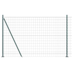 Clôture avec poteau Vert 1,5 x 10 m Acier et PVC 529099529099