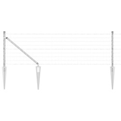 Clôture avec poteau Argenté 0,4 x 25 m Acier 529102529102