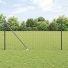 Clôture avec poteau Gris 1 x 25 m Acier et PVC 529116529116