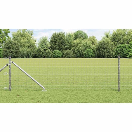 Clôture avec poteau Argenté 0,6 x 10 m Acier 529118529118