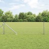 Clôture avec poteau Argenté 0,4 x 10 m Acier 529119529119