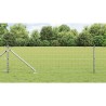 Clôture avec poteau Argenté 0,4 x 25 m Acier 529132529132