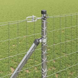 Clôture avec poteau Argenté 1,2 x 25 m Acier 529133529133