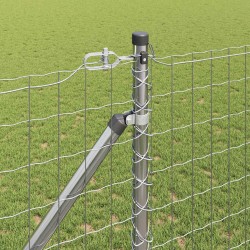 Clôture avec poteau Argenté 1,2 x 10 m Acier 529136529136