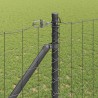 Clôture avec poteau Gris 1,2 x 25 m Acier et PVC 529145529145