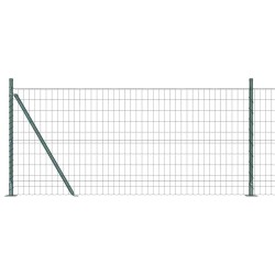 Clôture avec poteau Vert 1 x 25 m Acier et PVC 529152529152