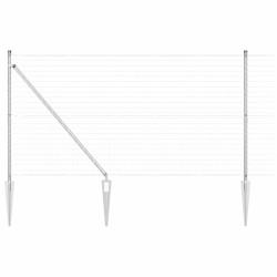 Clôture avec poteau Argenté 1,2 x 10 m Acier 529153529153