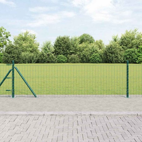 Clôture avec poteau Vert 0,4 x 50 m Acier et PVC 529154529154
