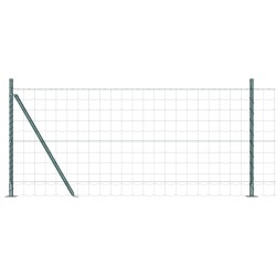 Clôture avec poteau Vert 1 x 25 m Acier 529160529160
