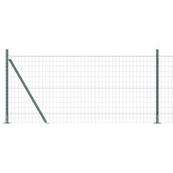Clôture avec poteau Vert 1 x 25 m Acier et PVC 529168529168