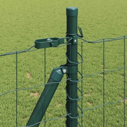 Clôture avec poteau Vert 0,8 x 25 m Acier et PVC 529169529169