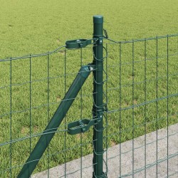 Clôture avec poteau Vert 0,4 x 25 m Acier et PVC 529172529172