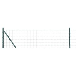 Clôture avec poteau Vert 0,6 x 25 m Acier et PVC 529174529174