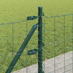 Clôture avec poteau Vert 0,6 x 25 m Acier et PVC 529174529174