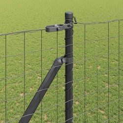 Clôture avec poteau Gris 1,6 x 10 m Acier et PVC 529194529194