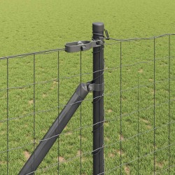 Clôture avec poteau Gris 1,4 x 10 m Acier et PVC 529196529196