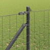 Clôture avec poteau Gris 1,4 x 10 m Acier et PVC 529196529196