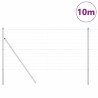 Clôture avec poteau Argenté 1,2 x 10 m Acier et PVC 529230529230