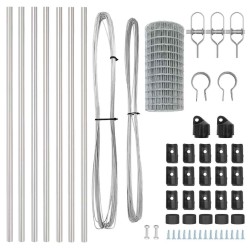 Clôture avec poteau Argenté 0,8 x 25 m Acier et PVC 529231529231