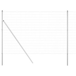 Clôture avec poteau Argenté 1,6 x 10 m Acier et PVC 529243529243