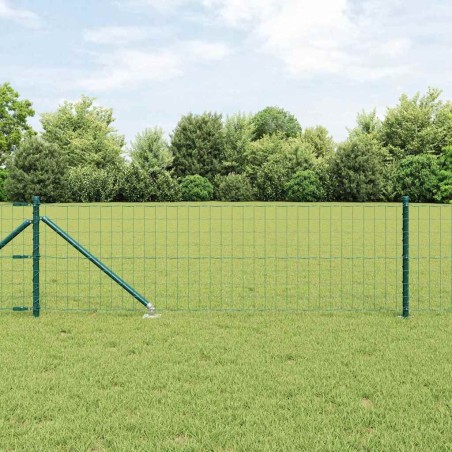 Clôture avec poteau Vert 0,4 x 10 m Acier et PVC 529245529245