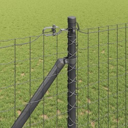 Clôture avec poteau Gris 1,4 x 10 m Acier et PVC 529247529247