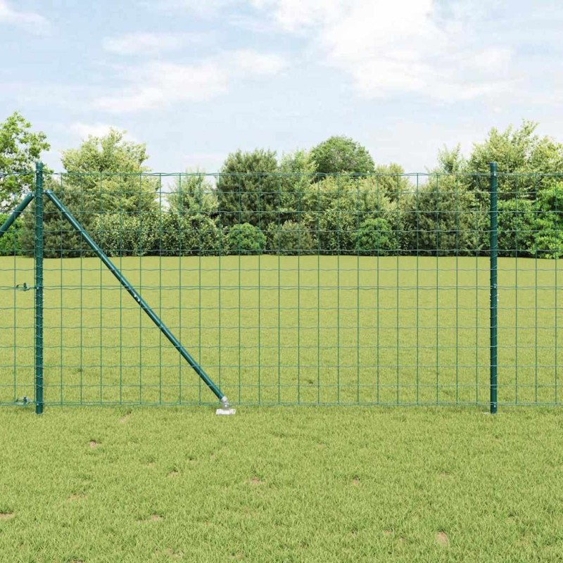 Clôture avec poteau Vert 1,2 x 10 m Acier 529256529256