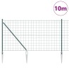 Clôture avec poteau Vert 1,4 x 10 m Acier et PVC 529257529257
