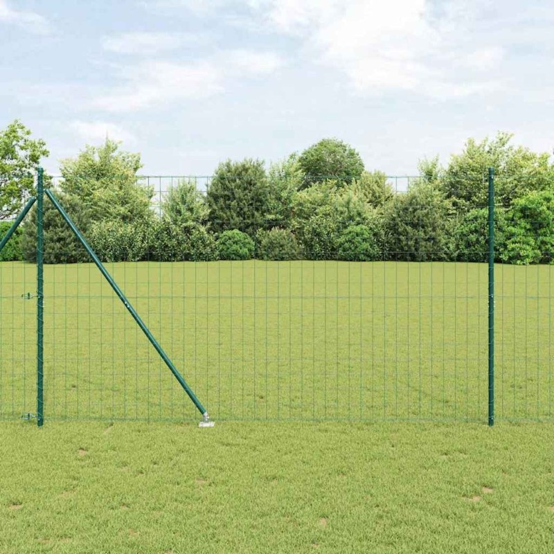 Clôture avec poteau Vert 1,6 x 10 m Acier et PVC 529260529260
