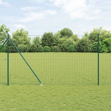 Clôture avec poteau Vert 1,6 x 10 m Acier et PVC 529260529260