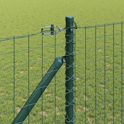Clôture avec poteau Vert 1 x 25 m Acier et PVC 529262529262