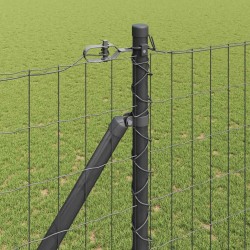 Clôture avec poteau Gris 1,6 x 10 m Acier et PVC 529268529268
