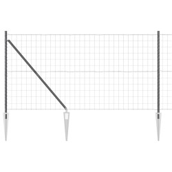 Clôture avec poteau Gris 1,4 x 10 m Acier et PVC 529272529272